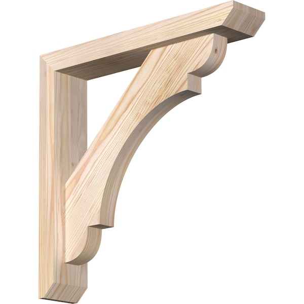 Ekena Millwork Olympic Slat Smooth Bracket w/ Offset Brace, Douglas Fir, 3 1/2"W x 18"D x 18"H BKT0402X18X18OLY06SDF - main
